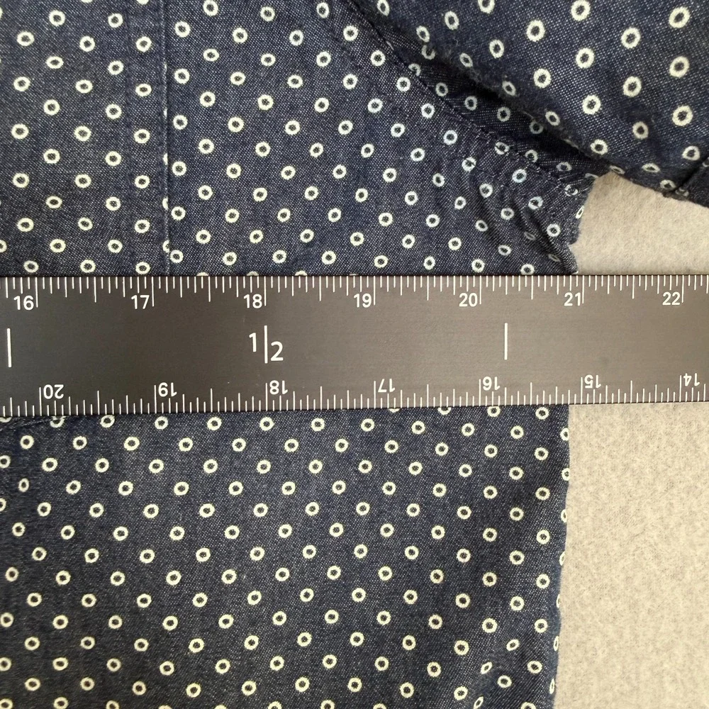 Calvin Klein Jeans Shirt Mens Medium Navy Blue Short Sleeve Button Up Pockets